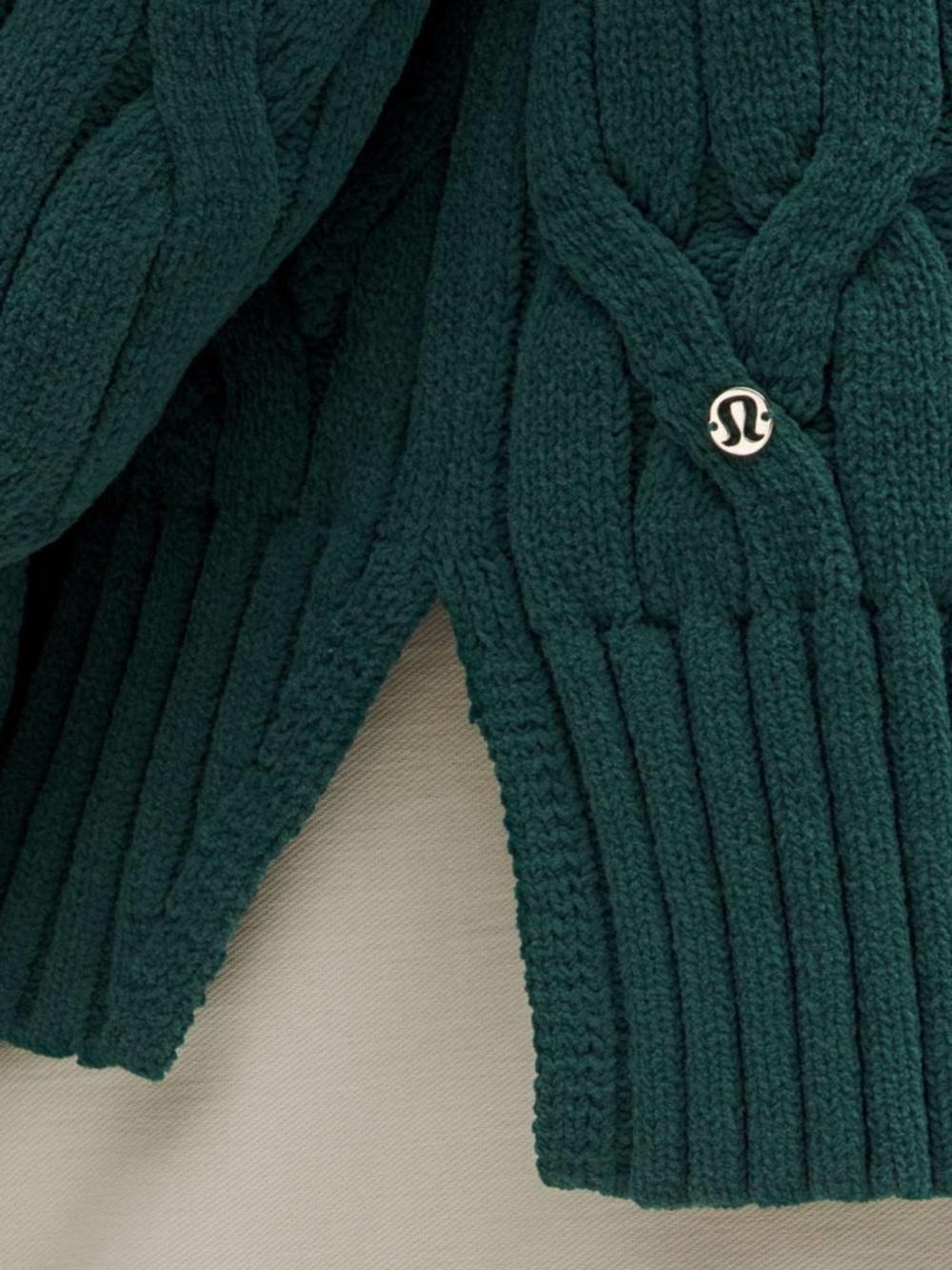 Lululemon Cable-Knit Oversized Crewneck Sweater Storm Teal Size Medium - Picture 4 of 8